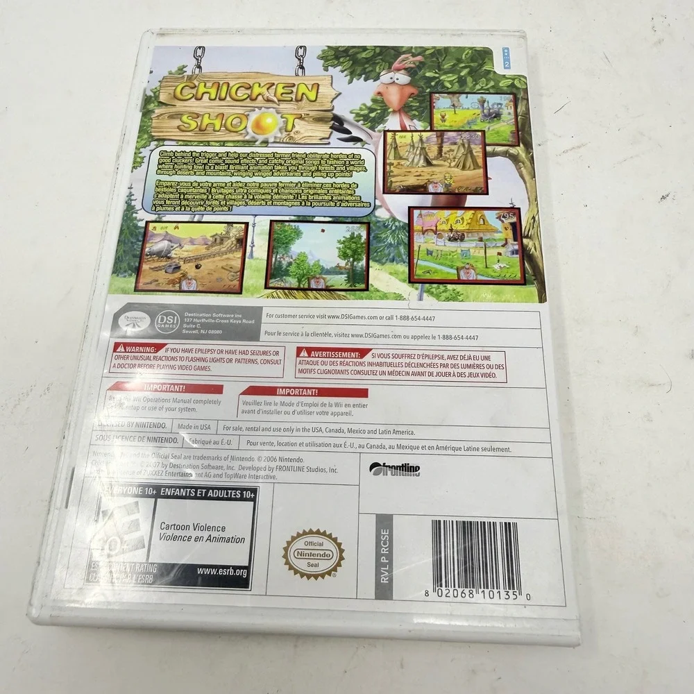 Chicken Shoot Nintendo Wii Game DSI Games RVL-P-RCSE Complete with Manual CIB